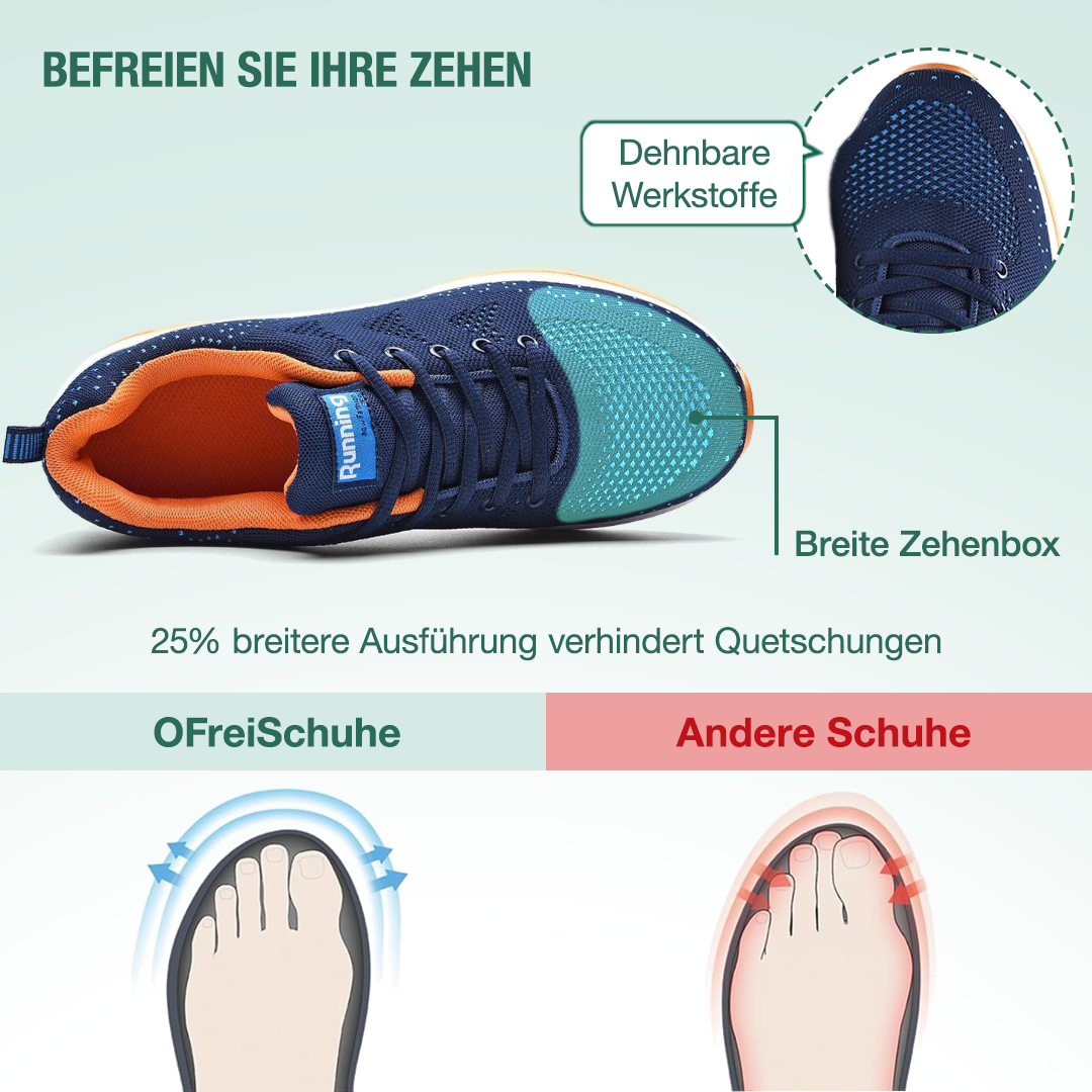 FederGang Orthopädische Schuhe - Blau Orange