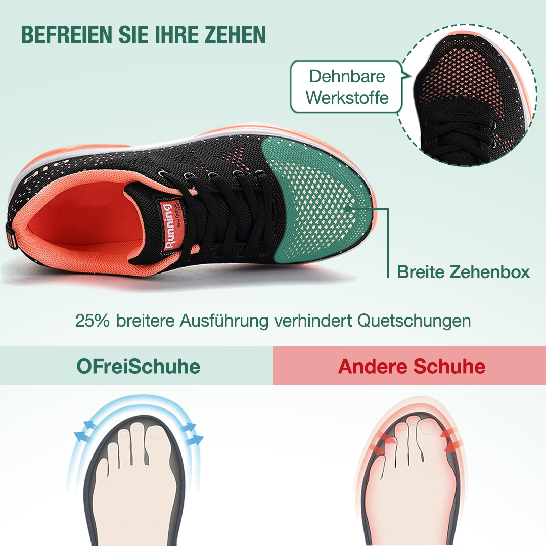 FederGang Orthopädische Schuhe - Schwarz Orange