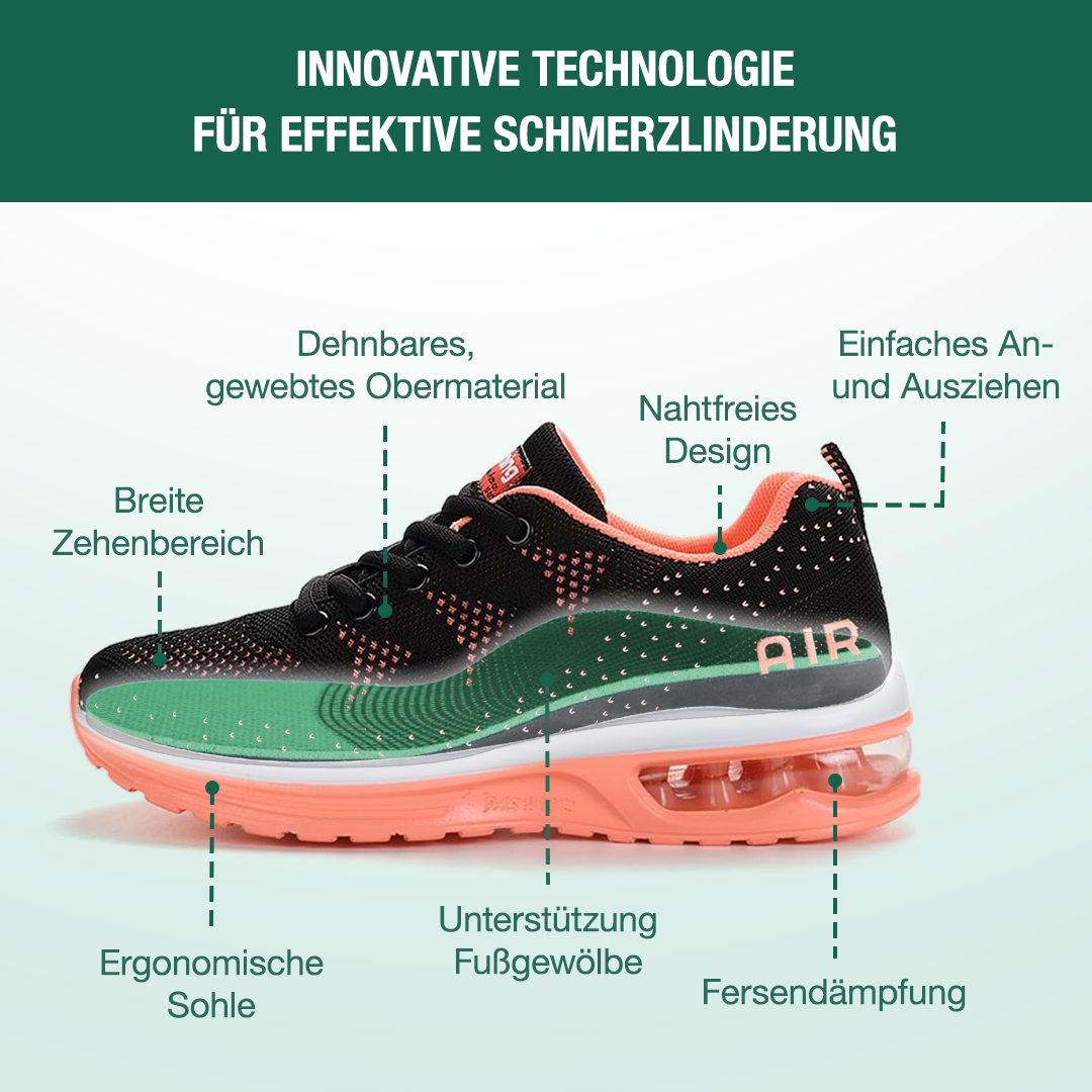 FederGang Orthopädische Schuhe - Schwarz Orange
