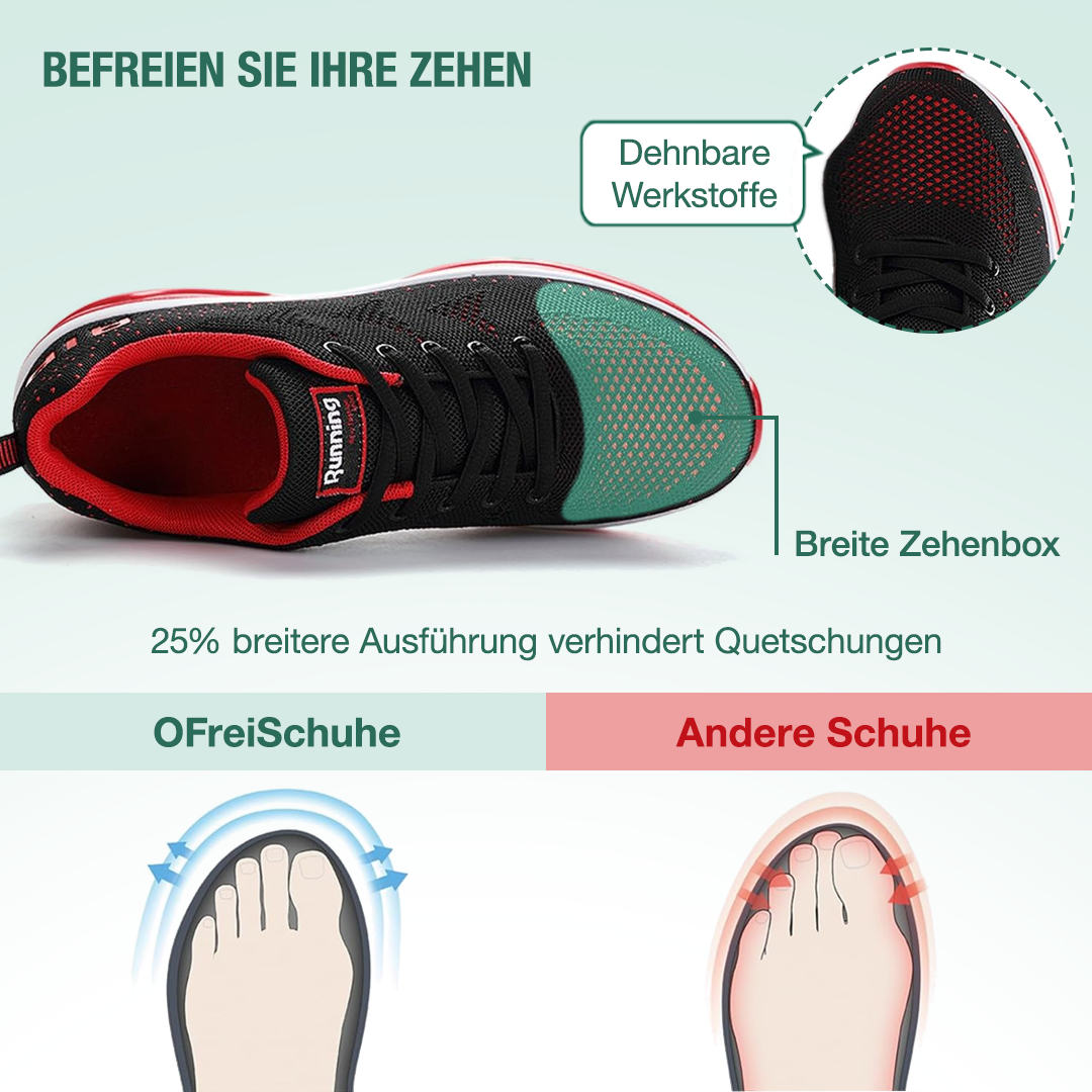 FederGang Orthopädische Schuhe - Schwarz Rot
