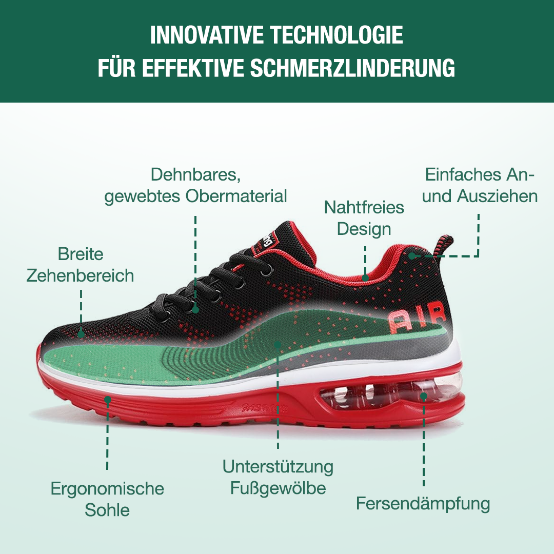 FederGang Orthopädische Schuhe - Schwarz Rot