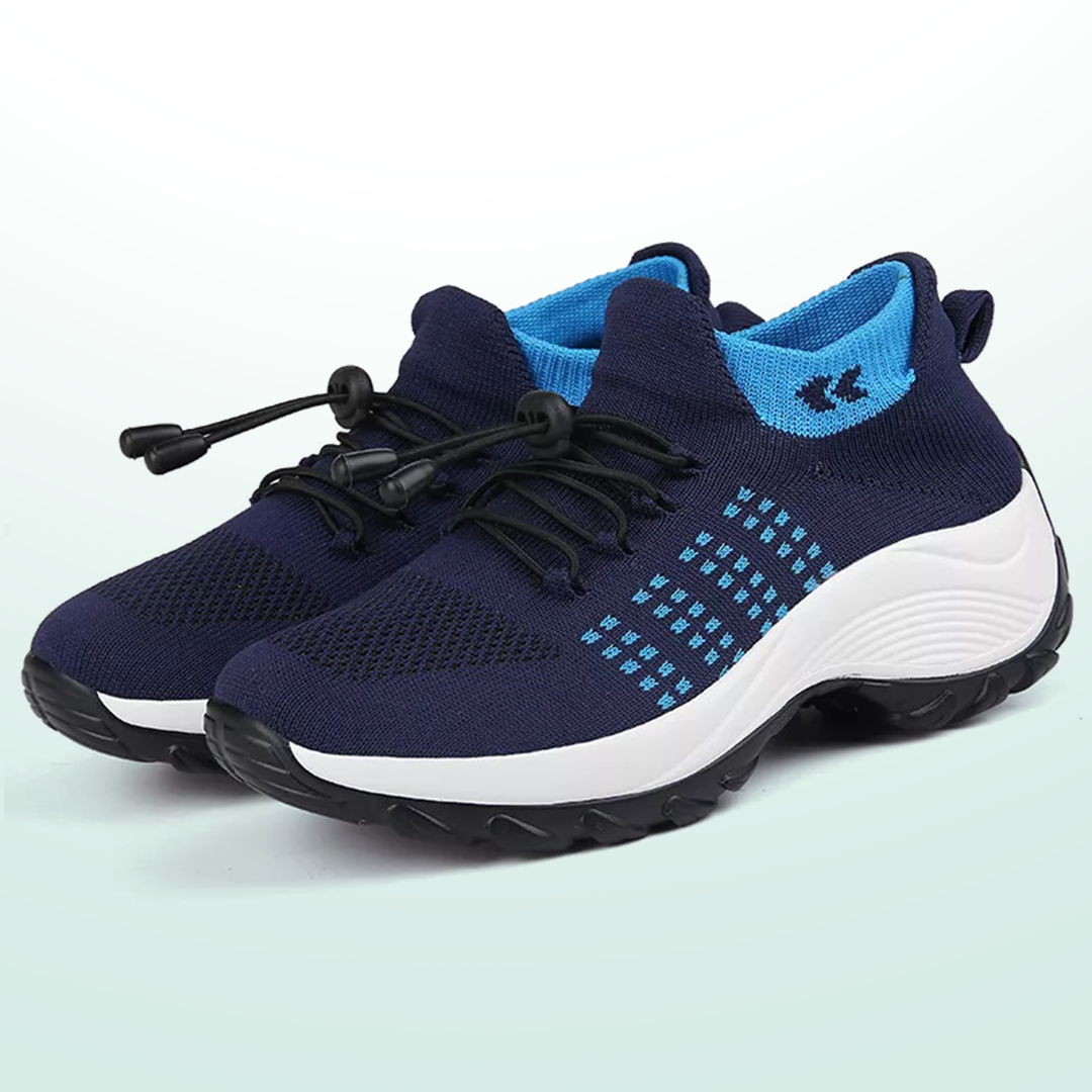 Ambulo Orthopädische Schuhe Strickstoff - Blau Marineblau