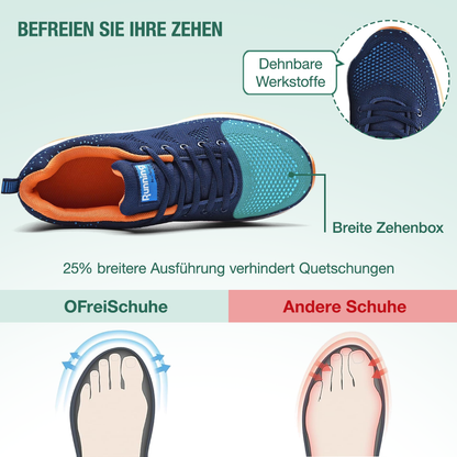 FederGang Orthopädische Schuhe - Blau Orange