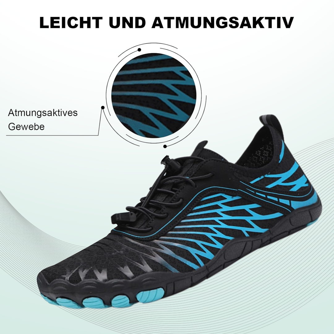 Wellentanz Barfußschuhe Mesh - Blau