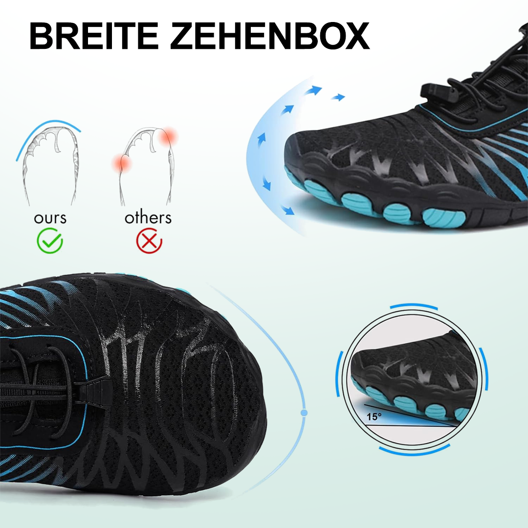 Wellentanz Barfußschuhe Mesh - Blau