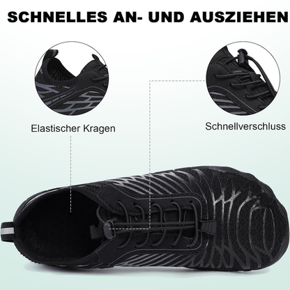 Wellentanz Barfußschuhe Mesh - Schwarz