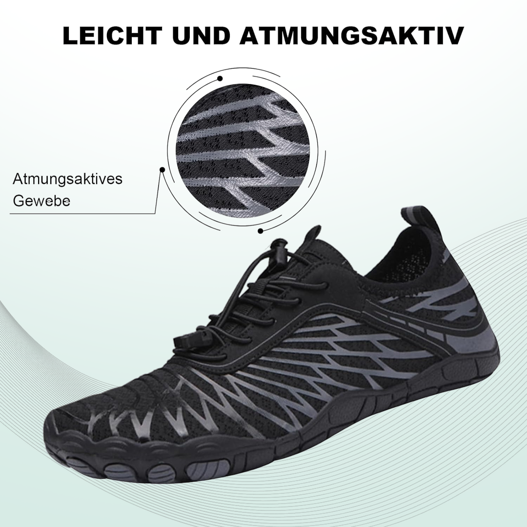 Wellentanz Barfußschuhe Mesh - Schwarz