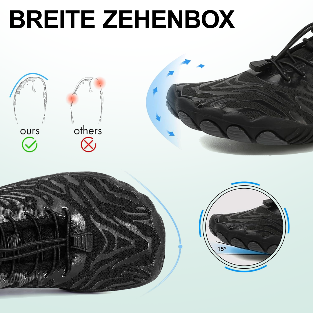 Wellentanz Barfußschuhe Mesh - Schwarz