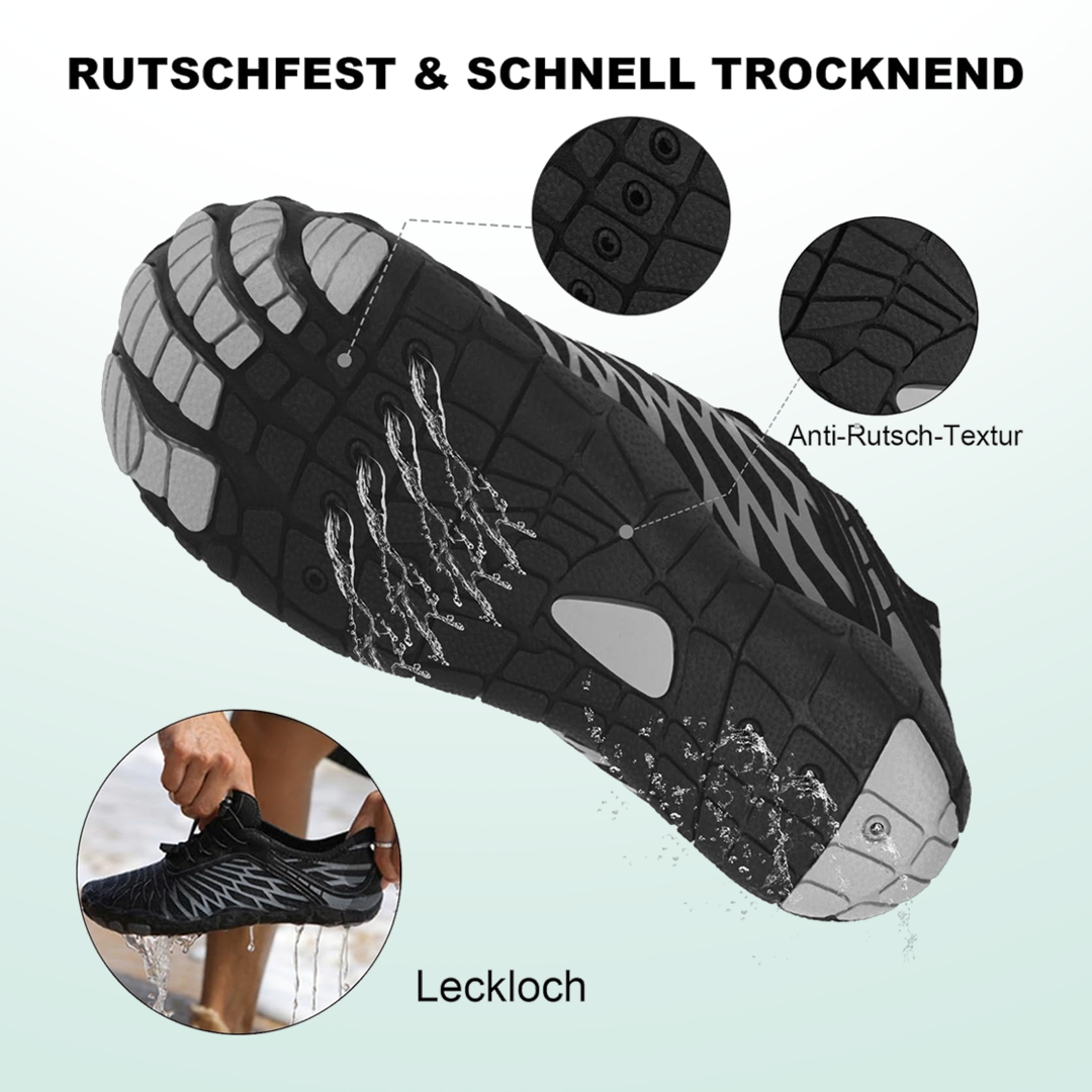 Wellentanz Barfußschuhe Mesh - Schwarz