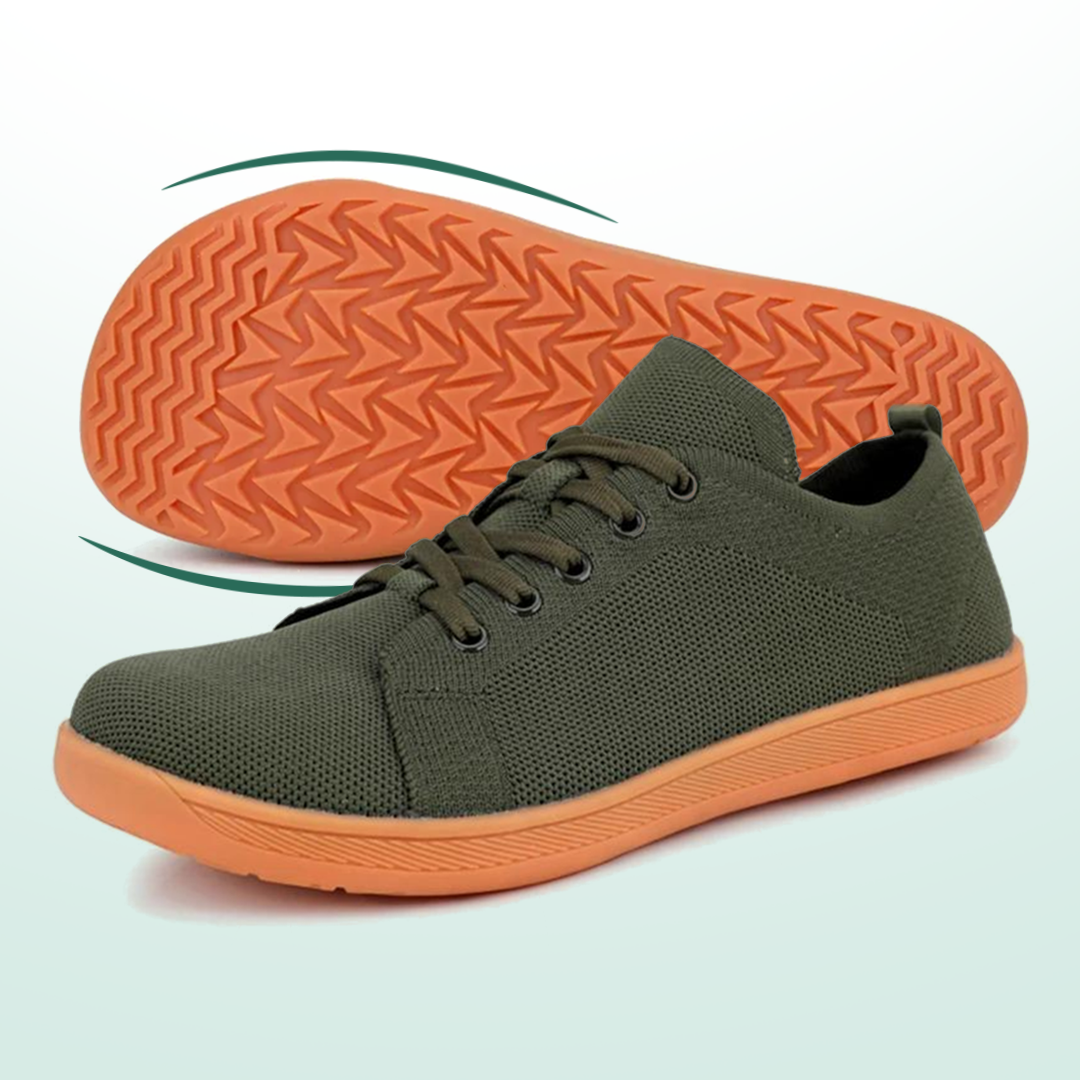 OrthoFree Lorry Vamp Barfußschuhe Canvas In Dunkelgrün