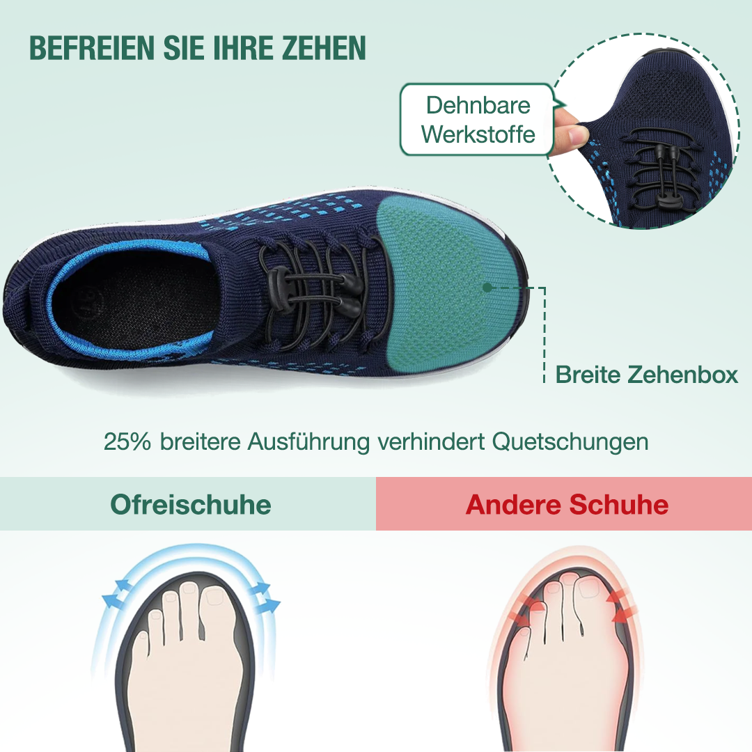 Ambulo Orthopädische Schuhe Strickstoff - Blau Marineblau