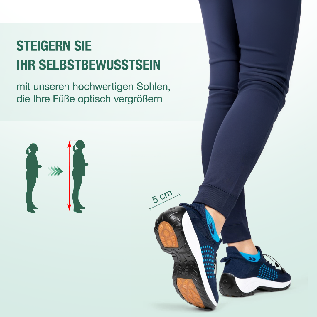 Ambulo Orthopädische Schuhe Strickstoff - Blau Marineblau