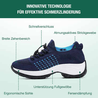Ambulo Orthopädische Schuhe Strickstoff - Blau Marineblau