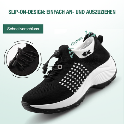 Ambulo Orthopädische Schuhe Strickstoff - Weiß Schwarz