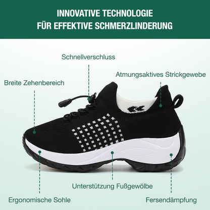 Ambulo Orthopädische Schuhe Strickstoff - Weiß Schwarz