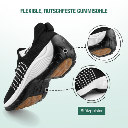 Ambulo Orthopädische Schuhe Strickstoff - Weiß Schwarz