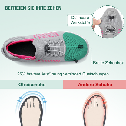 Ambulo Orthopädische Schuhe Strickstoff - Rosa Grau