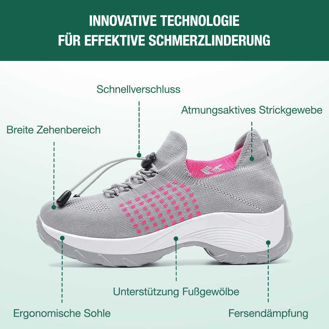Ambulo Orthopädische Schuhe Strickstoff - Rosa Grau