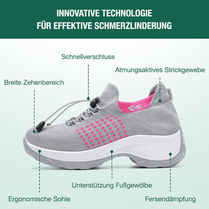 Ambulo Orthopädische Schuhe Strickstoff - Rosa Grau