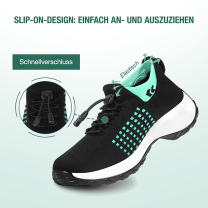 Ambulo Orthopädische Schuhe Strickstoff - Grün Schwarz