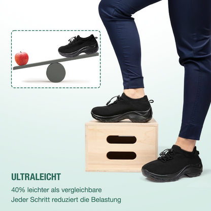 Ambulo Orthopädische Schuhe Strickstoff - Alles Schwarz