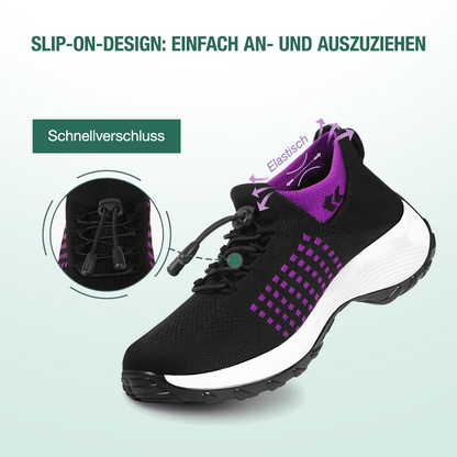 Ambulo Orthopädische Schuhe Strickstoff - Lila Schwarz
