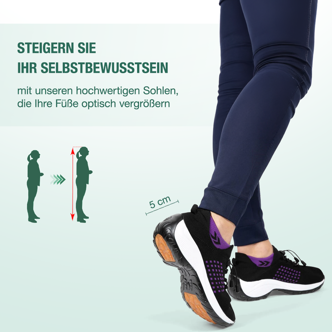Ambulo Orthopädische Schuhe Strickstoff - Lila Schwarz