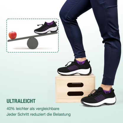 Ambulo Orthopädische Schuhe Strickstoff - Lila Schwarz