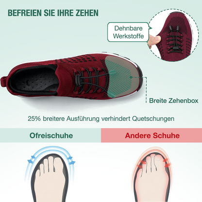 Ambulo Orthopädische Schuhe Strickstoff - Schwarz Rot