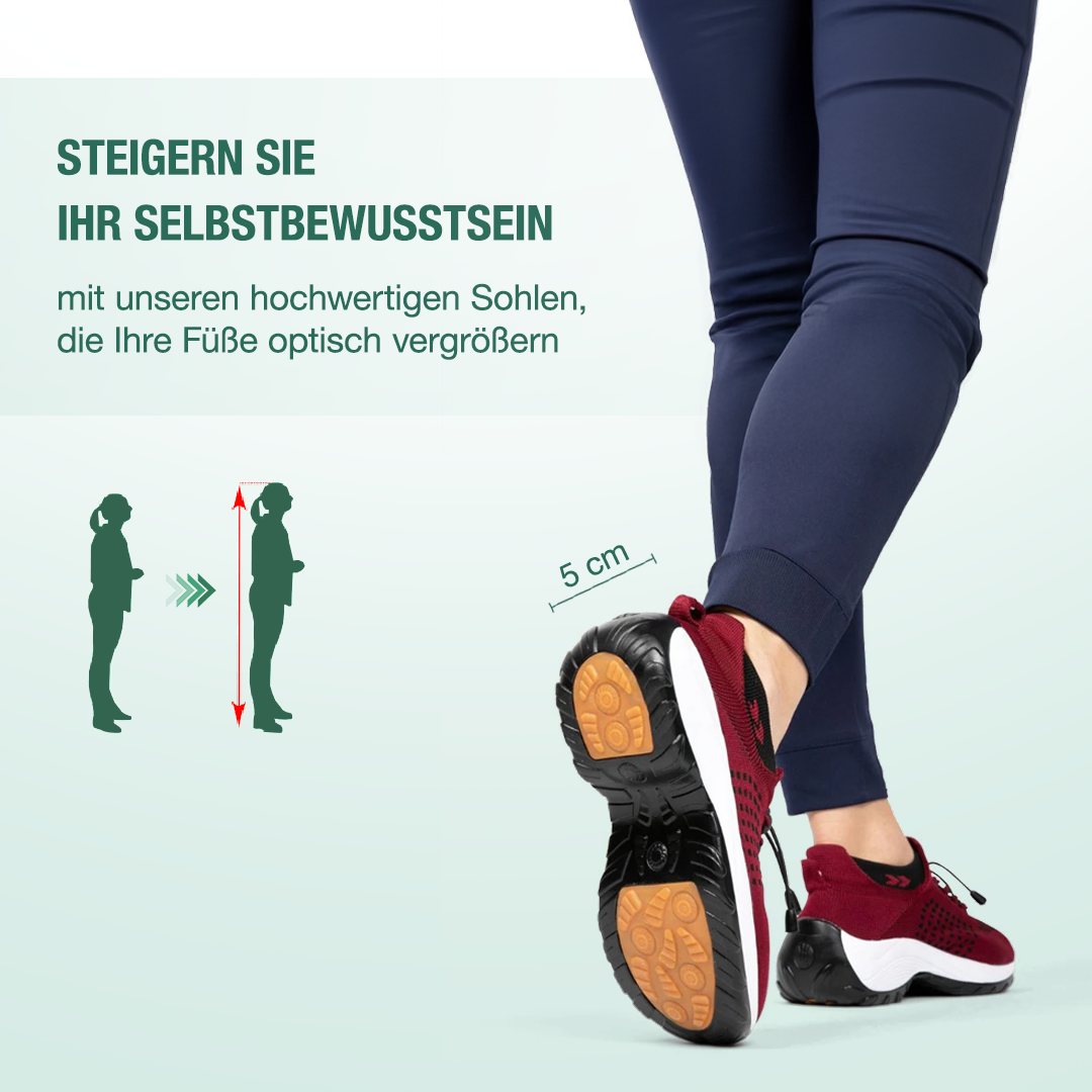 Ambulo Orthopädische Schuhe Strickstoff - Schwarz Rot