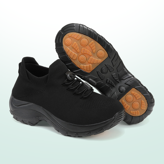 Ambulo Orthopädische Schuhe Strickstoff - Alles Schwarz