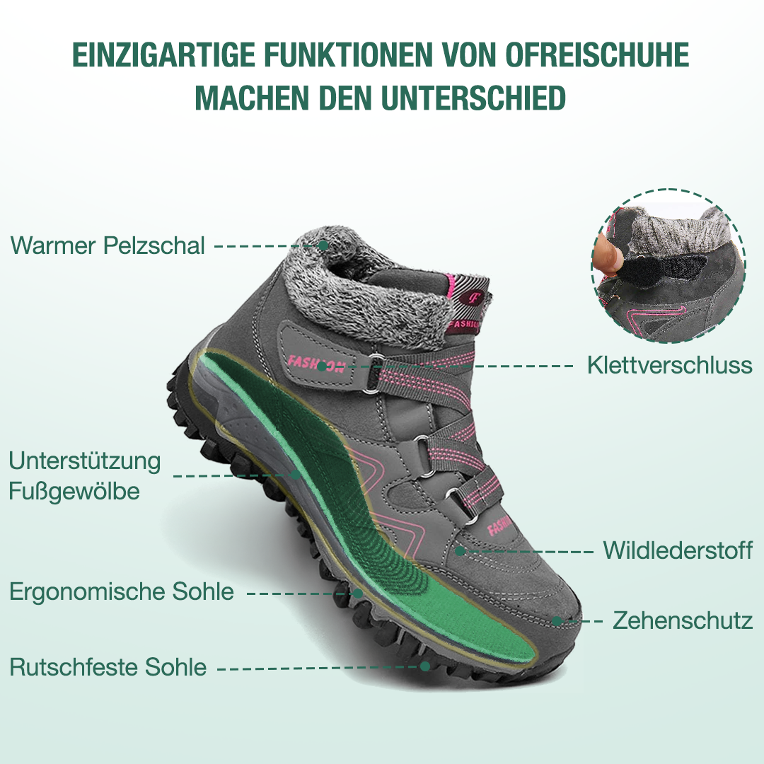 Solvema Orthopädische Winterschuhe - Rosa Grau