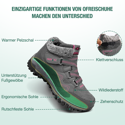 Solvema Orthopädische Winterschuhe - Rosa Grau