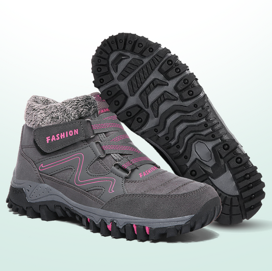 Solvema Orthopädische Winterschuhe - Rosa Grau