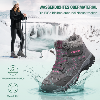 Solvema Orthopädische Winterschuhe - Rosa Grau